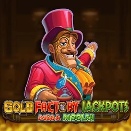 Gold Factory Jackpots Mega Moolah game by Aurum Signature Studios – logo hosted on Slotlair Casino