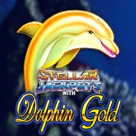 Dolphin Gold with Stellar Jackpots logo – Jackpots by Lightning Box Game at Slotlair Casino