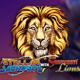 Jackpots logo of Stellar Jackpots with Serengeti Lions from Lightning Box Game at Slotlair Casino